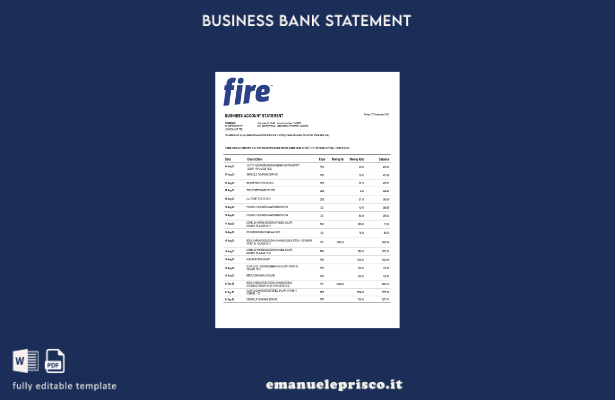stile verificato Modello di dichiarazione aziendale di Fire Financial Services L